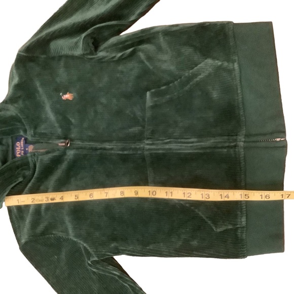 Polo Ralph Lauren Green Corded-Velour Zip Hoodie – Kids Size 5 - Picture 14 of 15